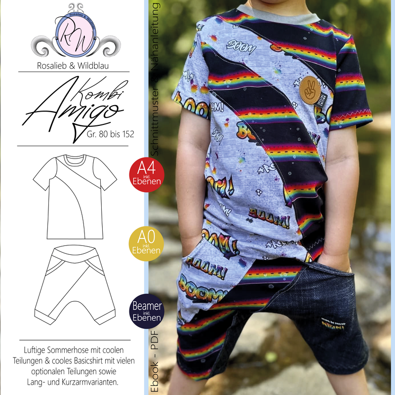 E-Book Kombi Amigo Shirt und Hose Gr. 80 bis 152