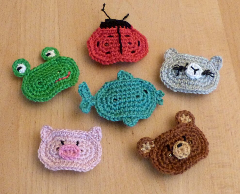 Häkelanleitung für tierische Haarspangen für Kinder