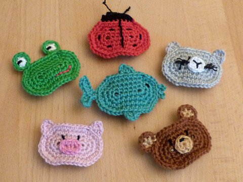 Häkelanleitung für tierische Haarspangen für Kinder