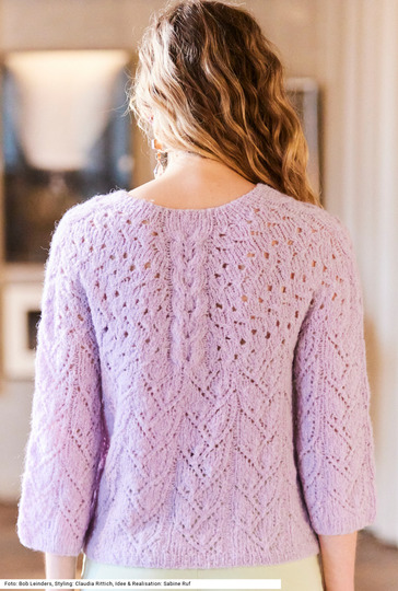 Passenpulli mit Ajourmuster und Zopf