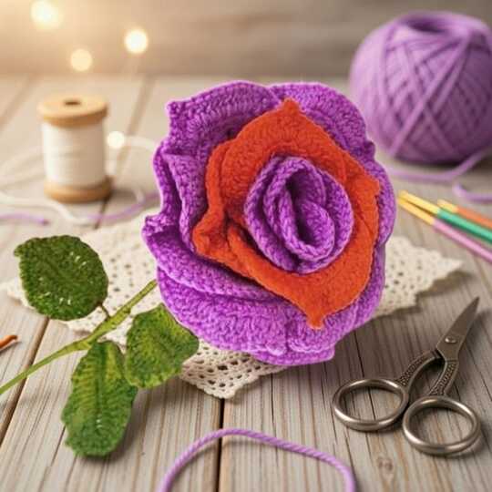 Crochet Multi-Layer Flower PDF + Video Tutorial in English Only
