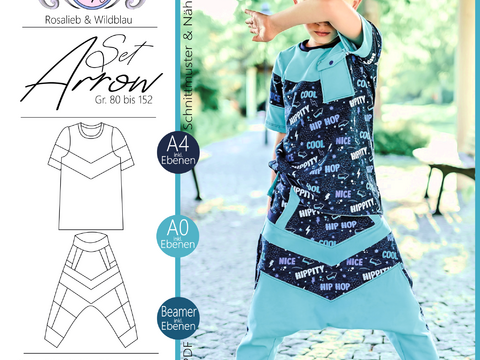 E-Book Kombi Arrow Shirt und Hose Gr. 80 bis 152