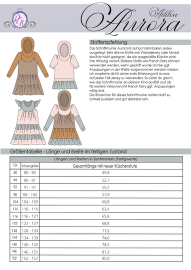 E-Book Addon zu Aurora Gr. 80 bis 152