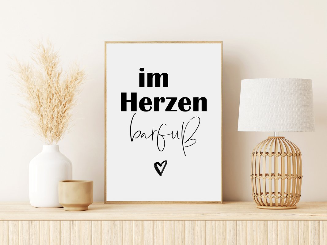 Poster Im Herzen BARFUß Poster Sprüche Badezimmer DOWNLOAD - Bild 2