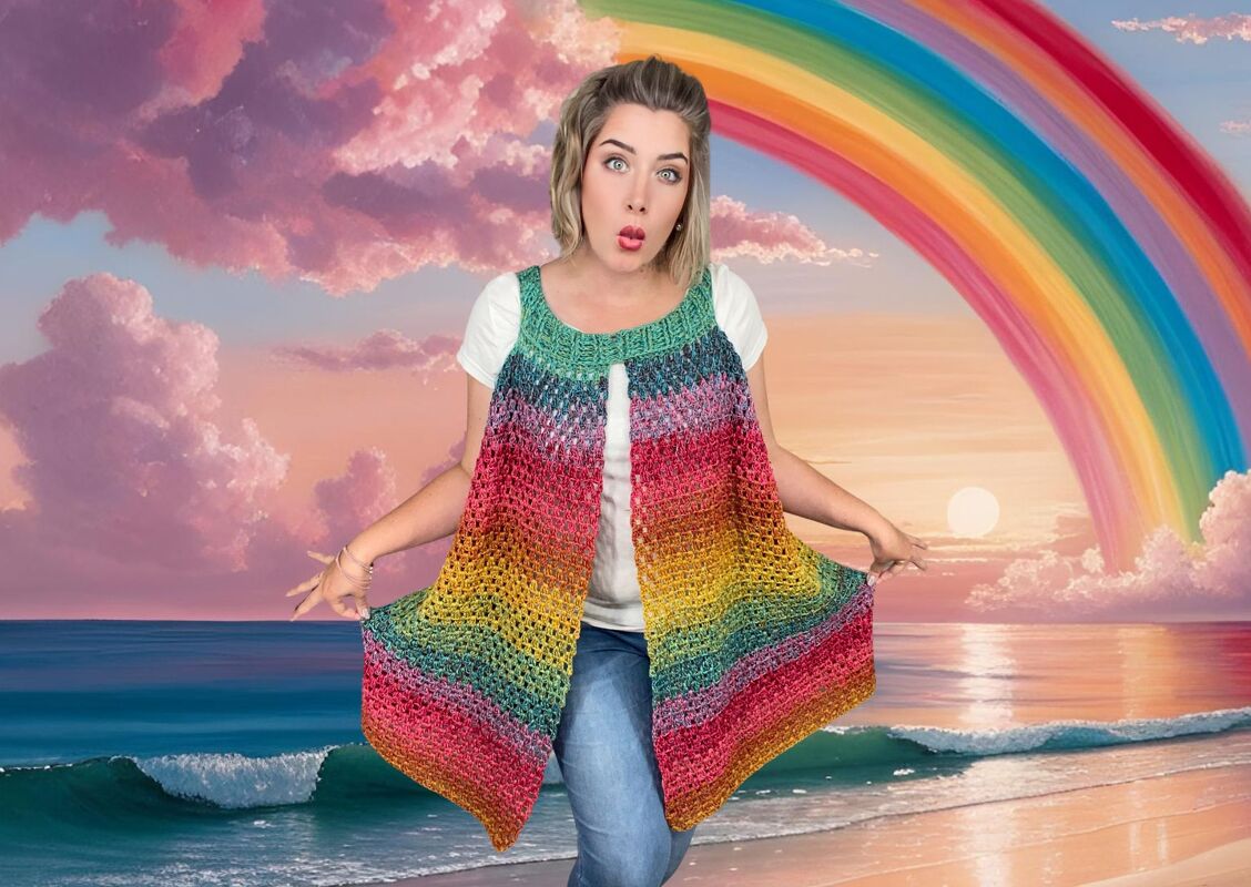 Häkelanleitung Longweste "RAINBOW" - Bild 2