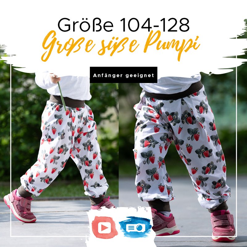 Schnittmuster "Große süße Pumpi" Gr. 104-128 inkl. YouTube Anleitung