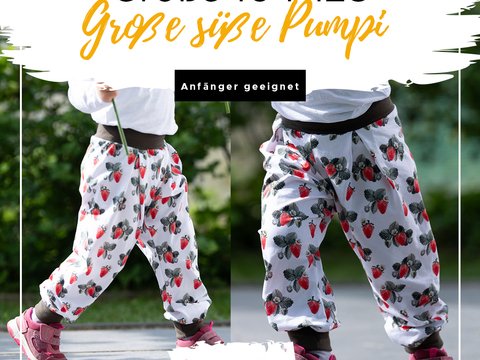 Schnittmuster "Große süße Pumpi" Gr. 104-128 inkl. YouTube Anleitung