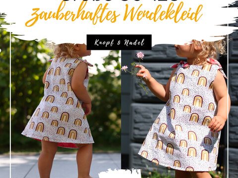 Schnittmuster zauberhaftes Wendekleid Gr. 80-128 Inkl. YouTube Anleitung