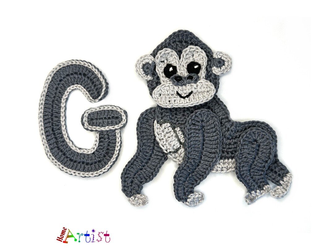 Crochet Animal Alphabet G Gorilla