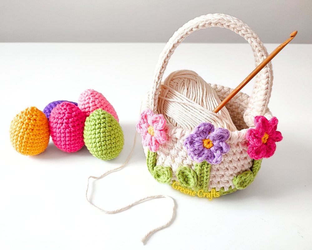 2-in-1 Easter Basket Crochet Pattern: "Easter Bunny" and "Spring Flowers" - Image 7