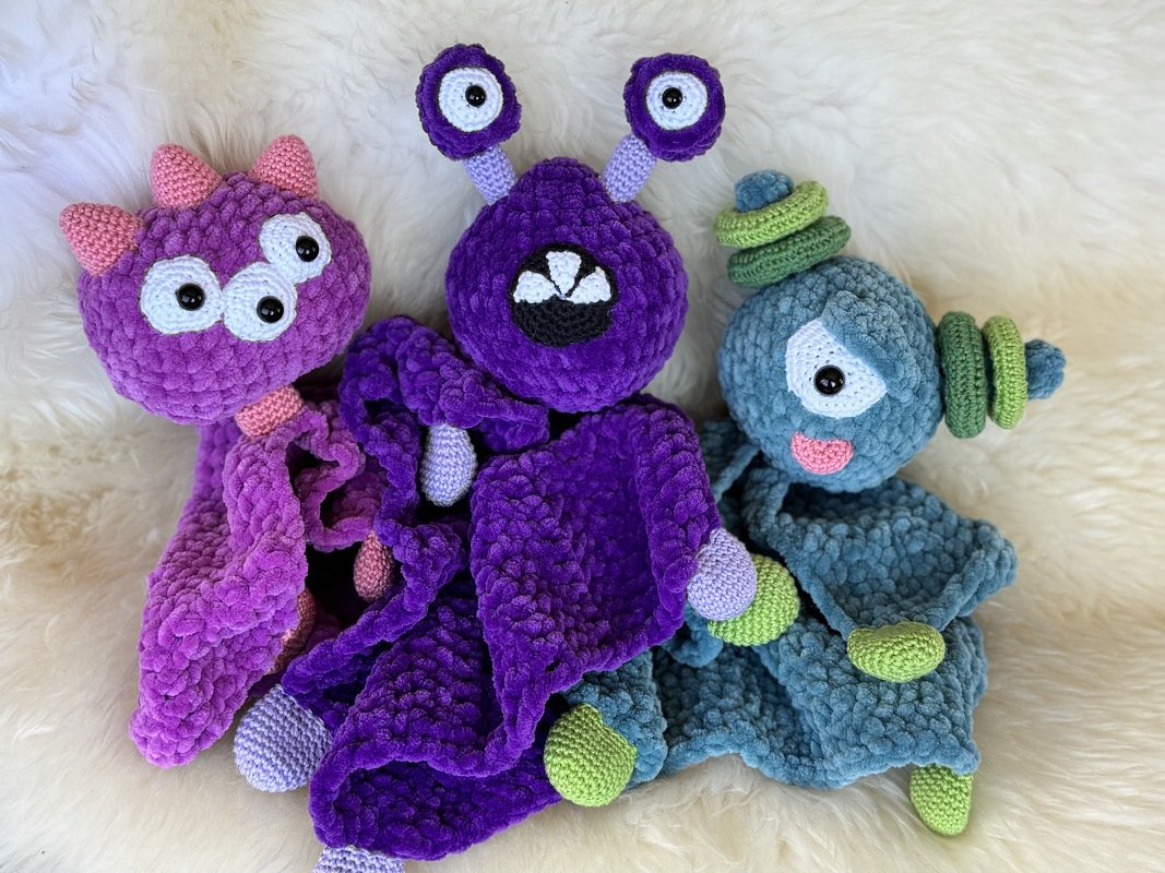 Crochetpattern - Monster-Combo (Lovey / Comforter)