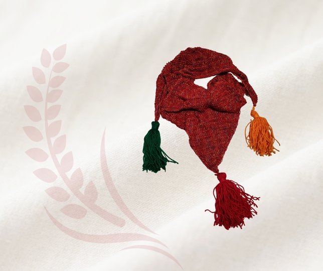 Triangular shawl with tassels "TUNISIAN" crocheted – perfect for beginners