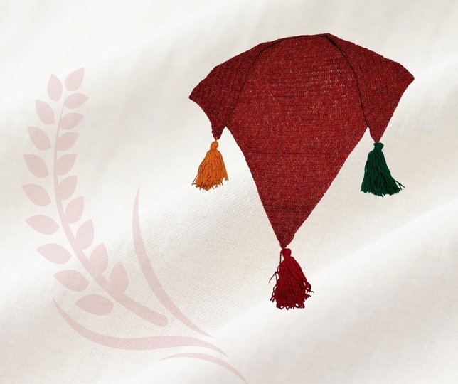 Triangular shawl with tassels "TUNISIAN" crocheted – perfect for beginners