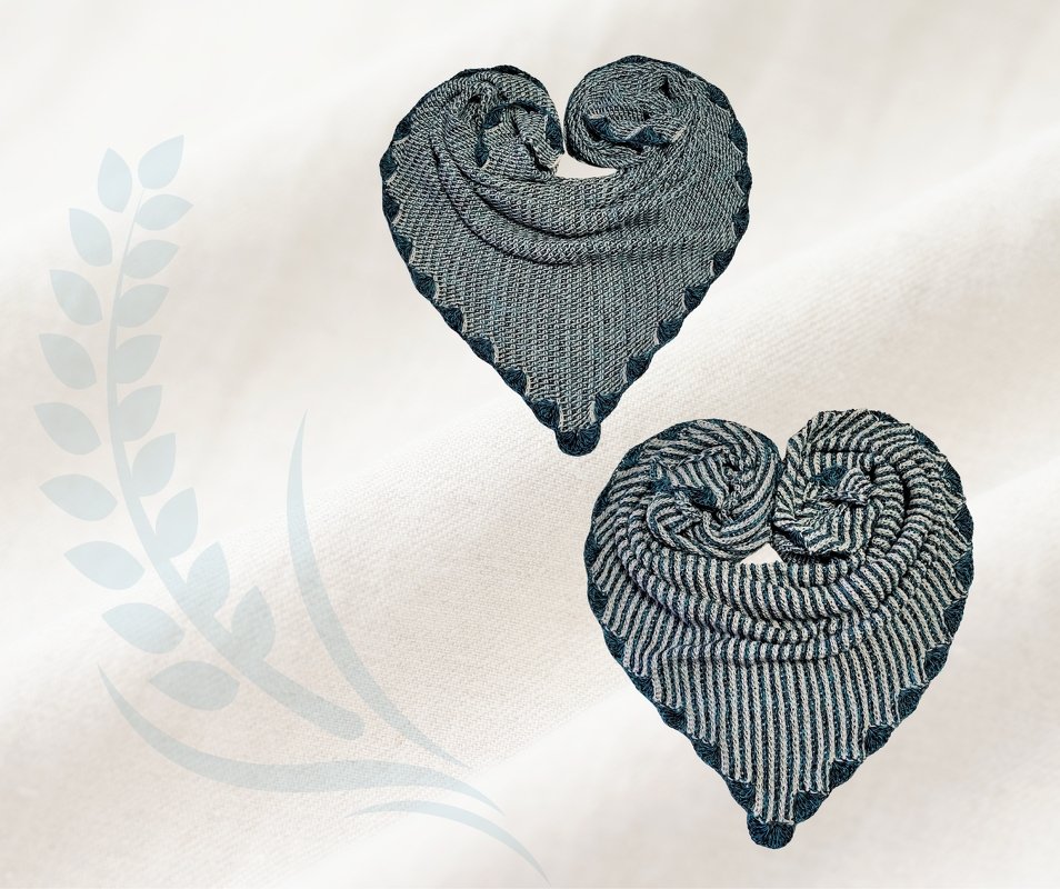 Triangular shawl "TUNISIAN" crocheted with shell border – for Intermediate - Image 9