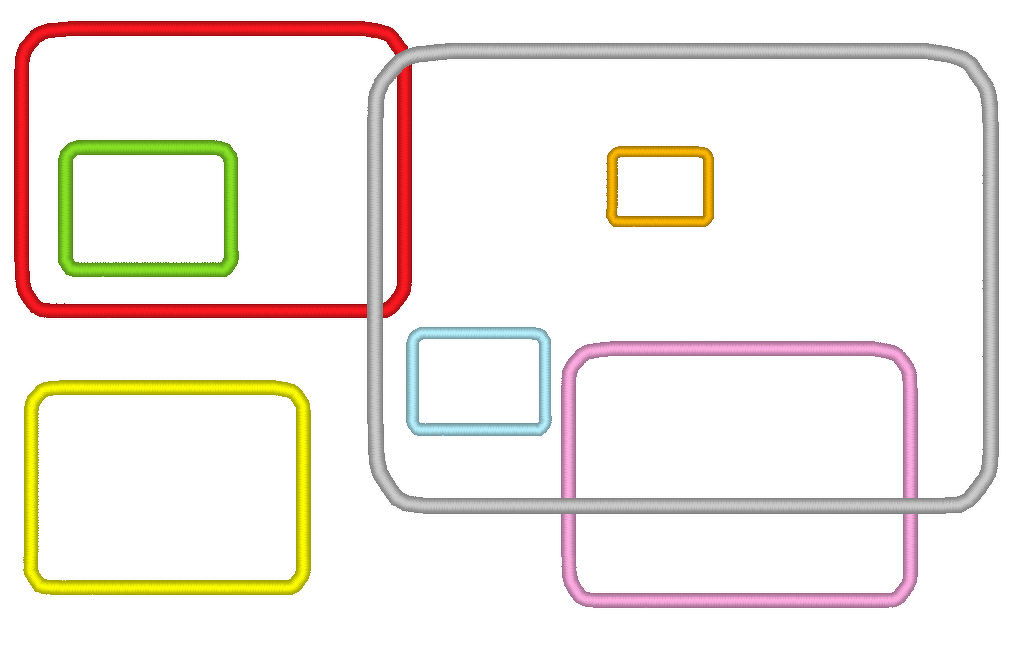Stickdatei - Rechteck Rahmen in 18 Größen Button