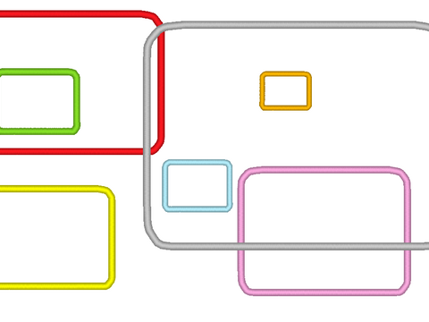 Stickdatei - Rechteck Rahmen in 18 Größen Button