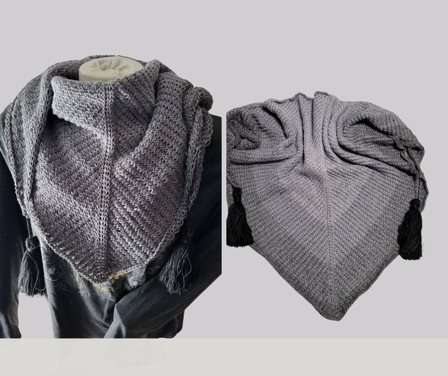 Dreieckstuch "TUNESISCH" gehäkelt mit Quasten – für Fortgeschrittene