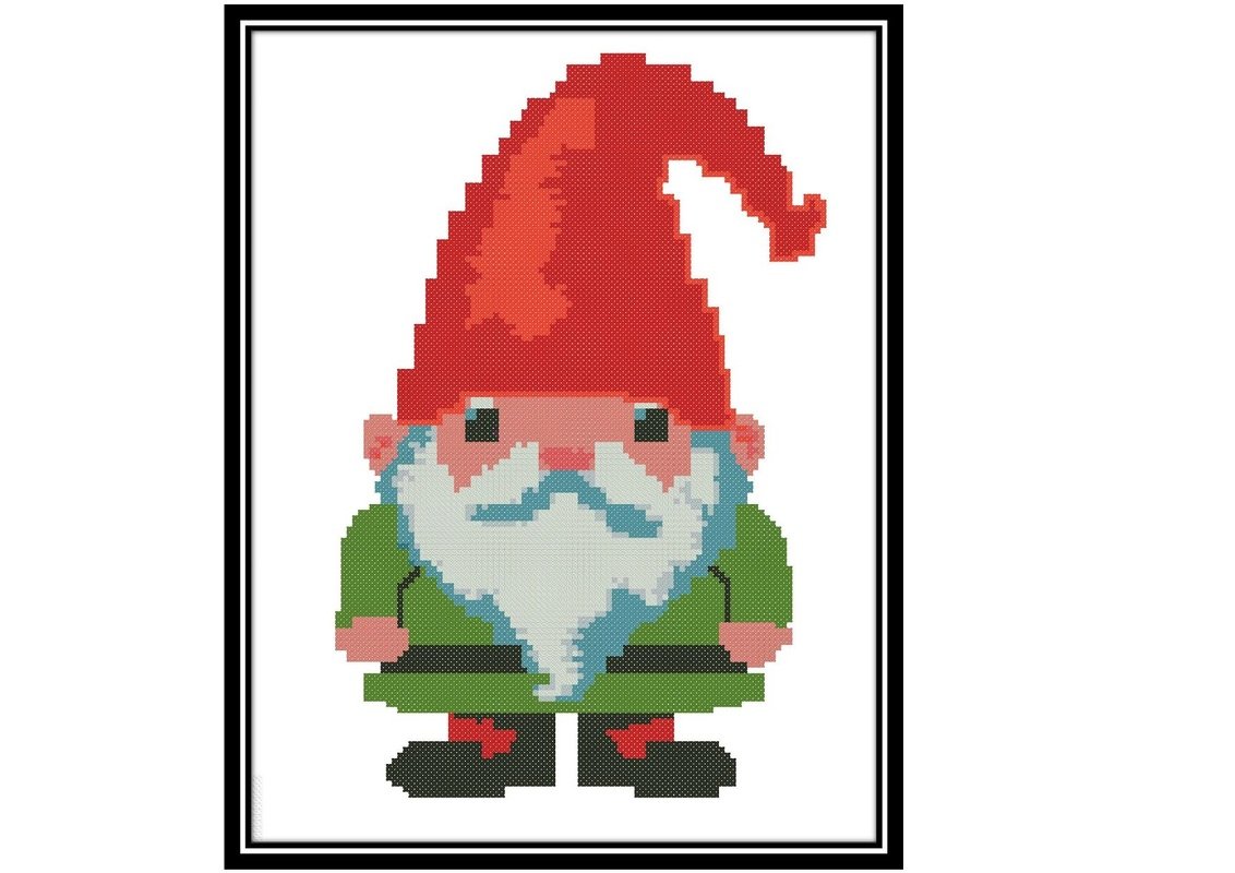 Christmas gnome Cross Stitch Pattern, gnome design