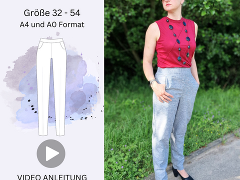 Pansy - Hose mit hohem Bund seitlichen Reißverschluss - Gr. 32-54