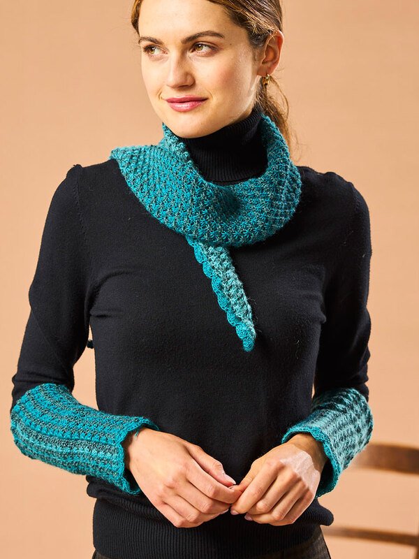 MINITUCH + STULPEN STERNCHENMUSTER, gestrickt - Bild 6