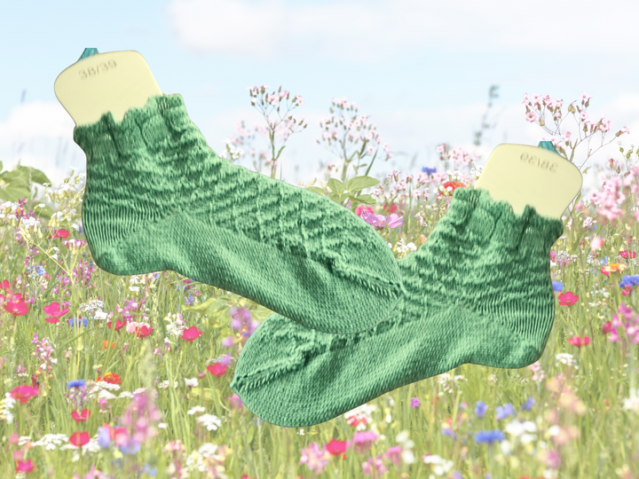 Toe-up-Socken Strickmuster Hishigata - Anleitung für Strickliebhaber