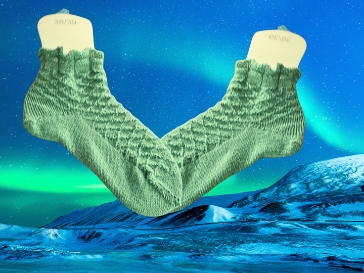 Toe-up-Socken Strickmuster Hishigata - Anleitung für Strickliebhaber