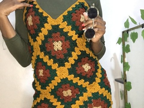 Igbo Granny Square Crochet Dress