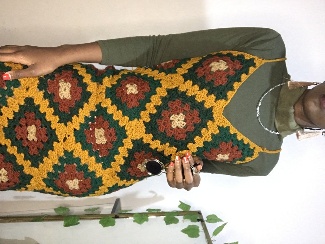 Igbo Granny Square Crochet Dress - Image 5