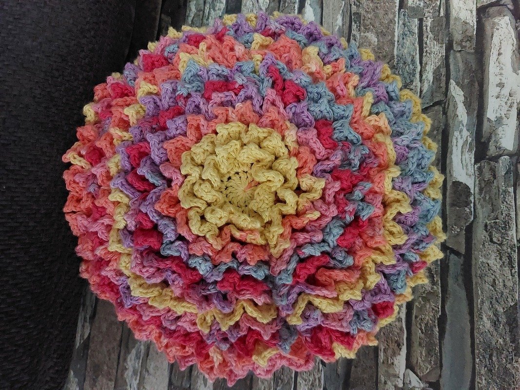 Blumenkissen  Dahlie  Dahlia  Blumen Applikation oder Kissen häkeln