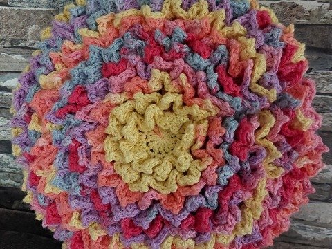 Blumenkissen  Dahlie  Dahlia  Blumen Applikation oder Kissen häkeln