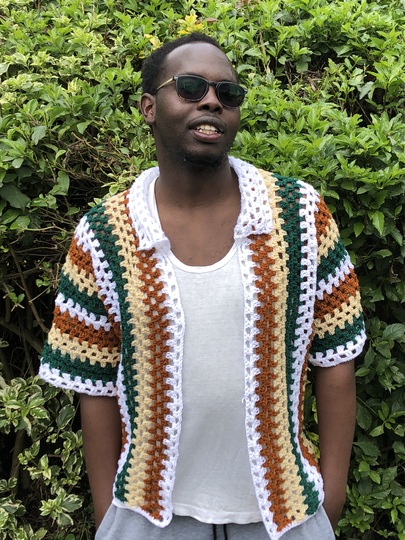 Vintage Crochet Shirt Pattern, Simple Men's Mesh Crochet Shirt Pattern