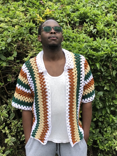 Vintage Crochet Shirt Pattern, Simple Men's Mesh Crochet Shirt Pattern