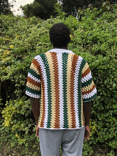 Vintage Crochet Shirt Pattern, Simple Men's Mesh Crochet Shirt Pattern