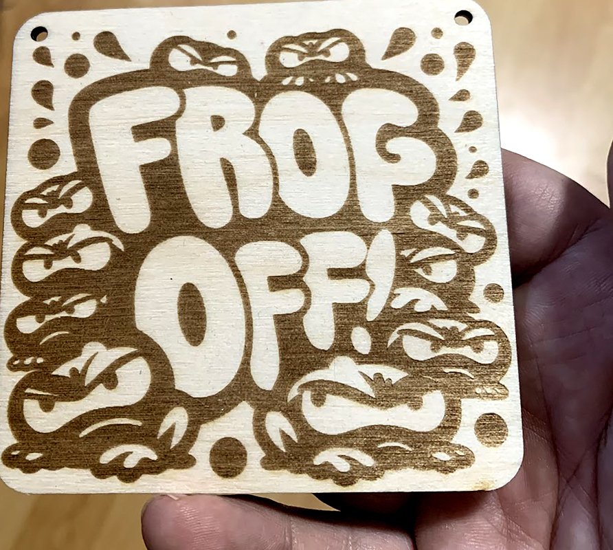 Frogg Off Laser Cut File - Funny Frog Design - SVG, Dxf, AI, Pdf, Eps, Png - Bild 3