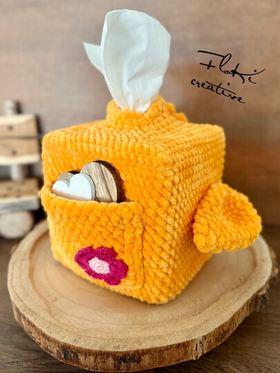 Taschentuchbox, Küken mit Tasche,Häkelanleitung, DIY