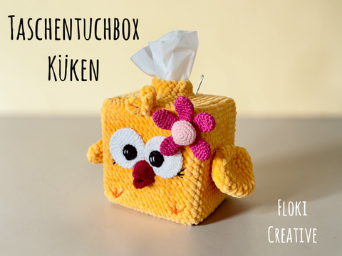 Taschentuchbox, Küken mit Tasche,Häkelanleitung, DIY