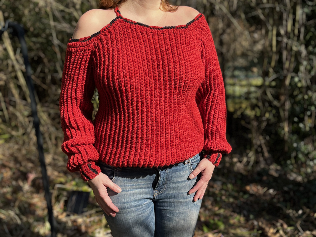 Crochet Pattern Off-the-Shoulder Sweater "Murmillo"