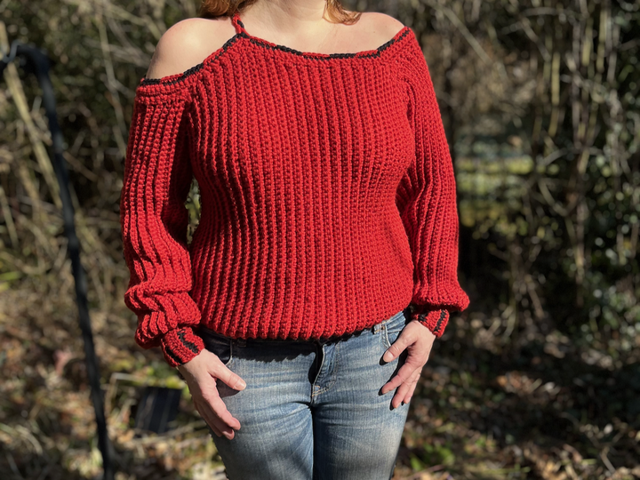 Häkelanleitung Off-the-Shoulder Pulli "Murmillo"