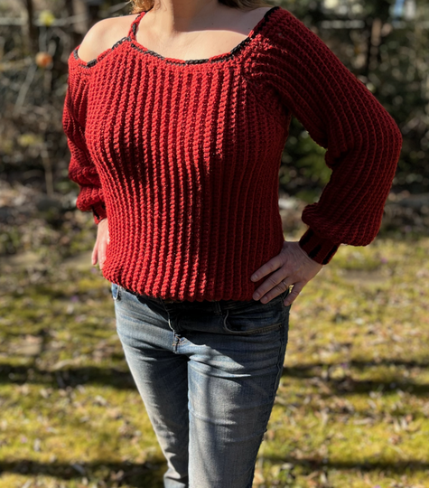 Häkelanleitung Off-the-Shoulder Pulli "Murmillo"