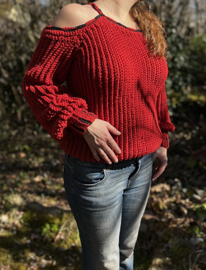Häkelanleitung Off-the-Shoulder Pulli "Murmillo"