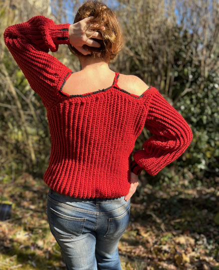 Häkelanleitung Off-the-Shoulder Pulli "Murmillo"