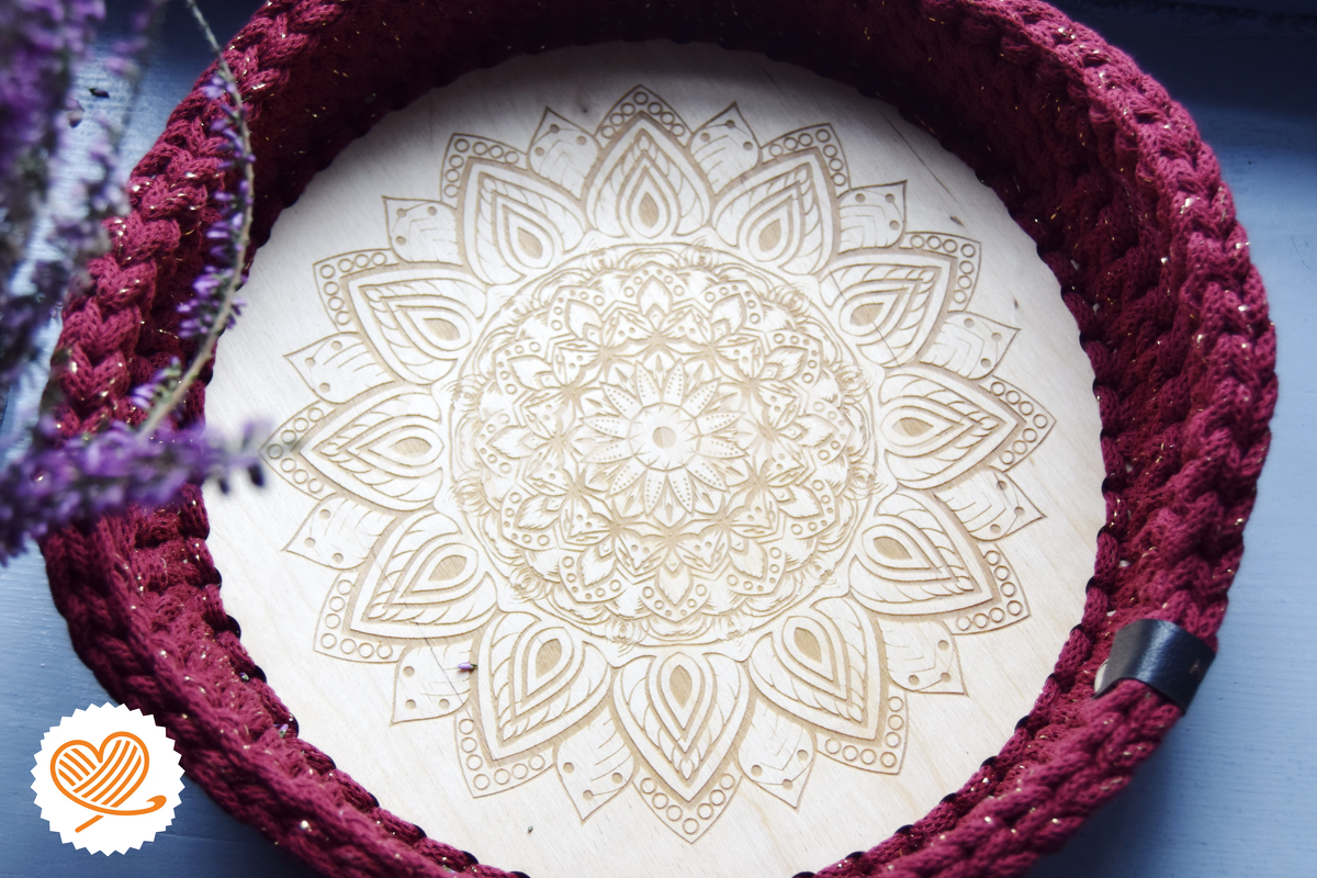 + MANDALA + Tablett mit Holzboden häkeln, verschiedene Größen, Muttertag - Bild 5