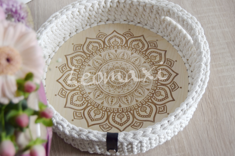 + MANDALA + Tablett mit Holzboden häkeln, verschiedene Größen, Muttertag