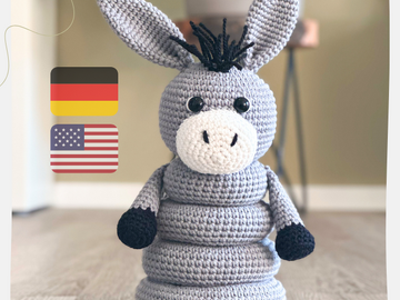 Stacking Toy Emil the Donkey - Crochet Pattern | German & English