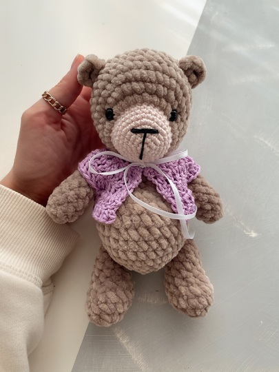 PDF Häkelanleitung für einen niedlichen Teddy aus Kuschelwolle (De+eng)