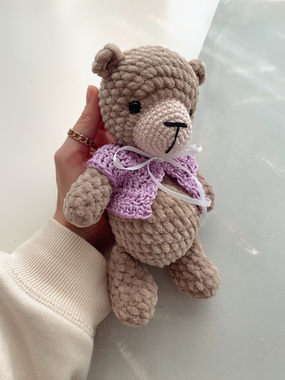 PDF Häkelanleitung für einen niedlichen Teddy aus Kuschelwolle (De+eng)