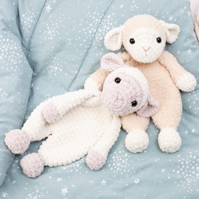 Crochet sheep snuggler pattern, Lamb lovey crochet pattern - Image 2
