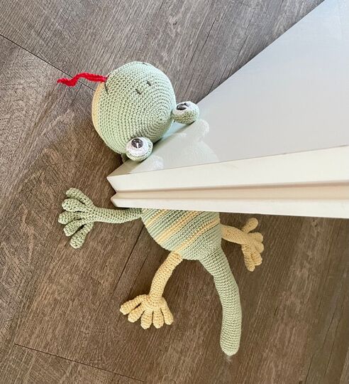 Häkelanleitung Eidechsen Türstopper