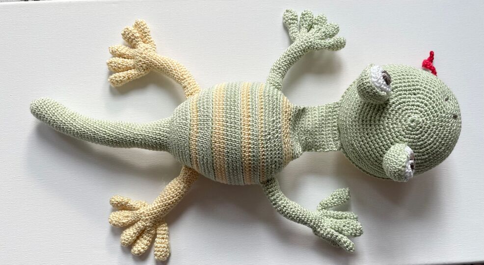 Häkelanleitung Eidechsen Türstopper