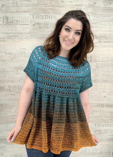 Häkelanleitung "1-BOBBEL-TUNIKA VINTAGE OCEAN"